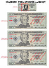 Load image into Gallery viewer, Harriet Tubman Over Jackson on $20 // Acrylic Stamp & Stamp Pad -- Who's in your wallet?