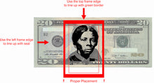 Load image into Gallery viewer, Harriet Tubman Over Jackson on $20 Bill // Self Inking Stamp - Who's in your wallet?  ヽ(´∇`)ノ