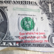Load image into Gallery viewer, WheresGeorge.com Special, Includes Stamp With Original Three Line Message & Red or Blue Ink Pad --  Awesome Value!   🎉