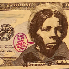 Load image into Gallery viewer, Harriet Tubman Over Jackson on $20 // Acrylic Stamp & Stamp Pad -- Who's in your wallet?
