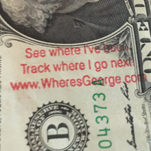 Load image into Gallery viewer, WheresGeorge.com Special, Includes Stamp With Original Three Line Message & Red or Blue Ink Pad --  Awesome Value!   🎉