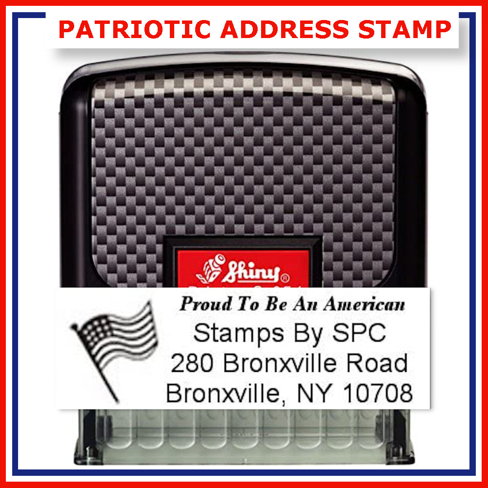 Patriotic Address Stamp, personalized // Choose your patriotic phrase