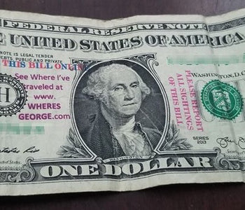 WheresGeorge.com Bill Catches Attention Of Newcomer -- Several Stamps Used To Create A Personalized Signature Look!