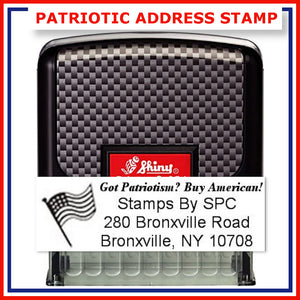 Patriotic Address Stamp, personalized // Choose your patriotic phrase!