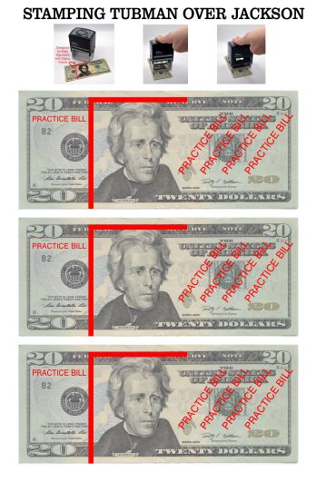 Harriet Tubman Over Jackson on $20 Bill // Self Inking Stamp
