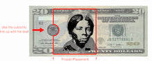 Load image into Gallery viewer, Harriet Tubman Over Jackson on $20 // Acrylic Stamp &amp; Stamp Pad -- Who&#39;s in your wallet?