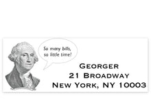 Load image into Gallery viewer, Where&#39;s George? Return Address Stamp // So Many Bills, So Little Time! // Available In 8 Vibrant Colors Of Ink!
