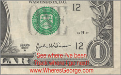WheresGeorge.com Special, Includes Stamp With Original Three Line Message & Red or Blue Ink Pad --  Awesome Value!   🎉