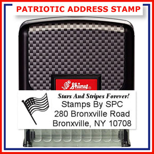 Patriotic Address Stamp, personalized // Choose your patriotic phrase!